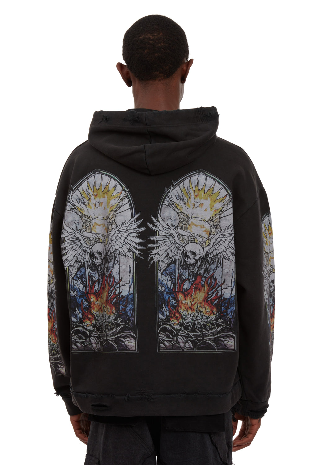 SKULL HOODED PULLOVER