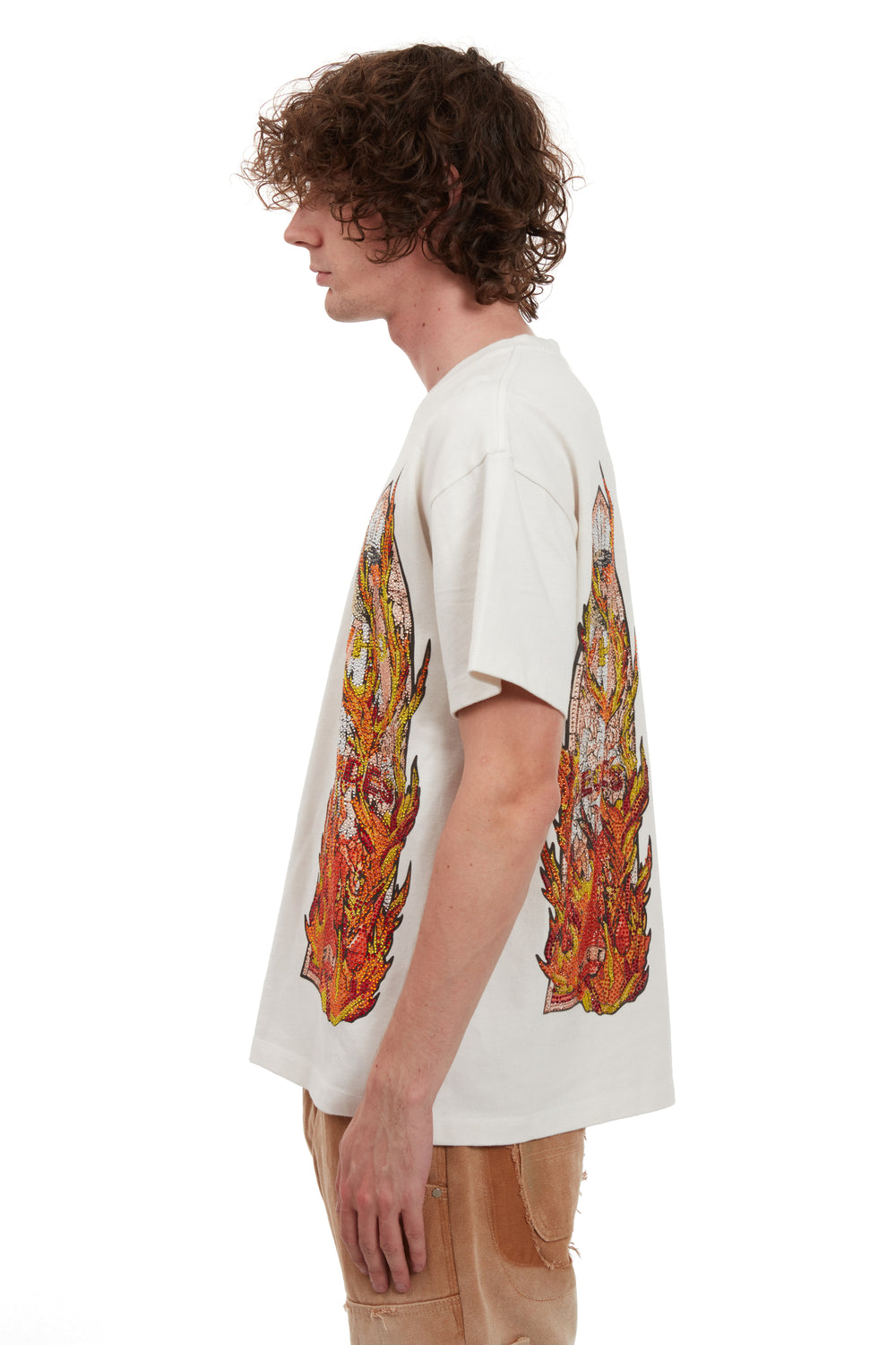 RHINESTONE FLAME GLASS JERSEY