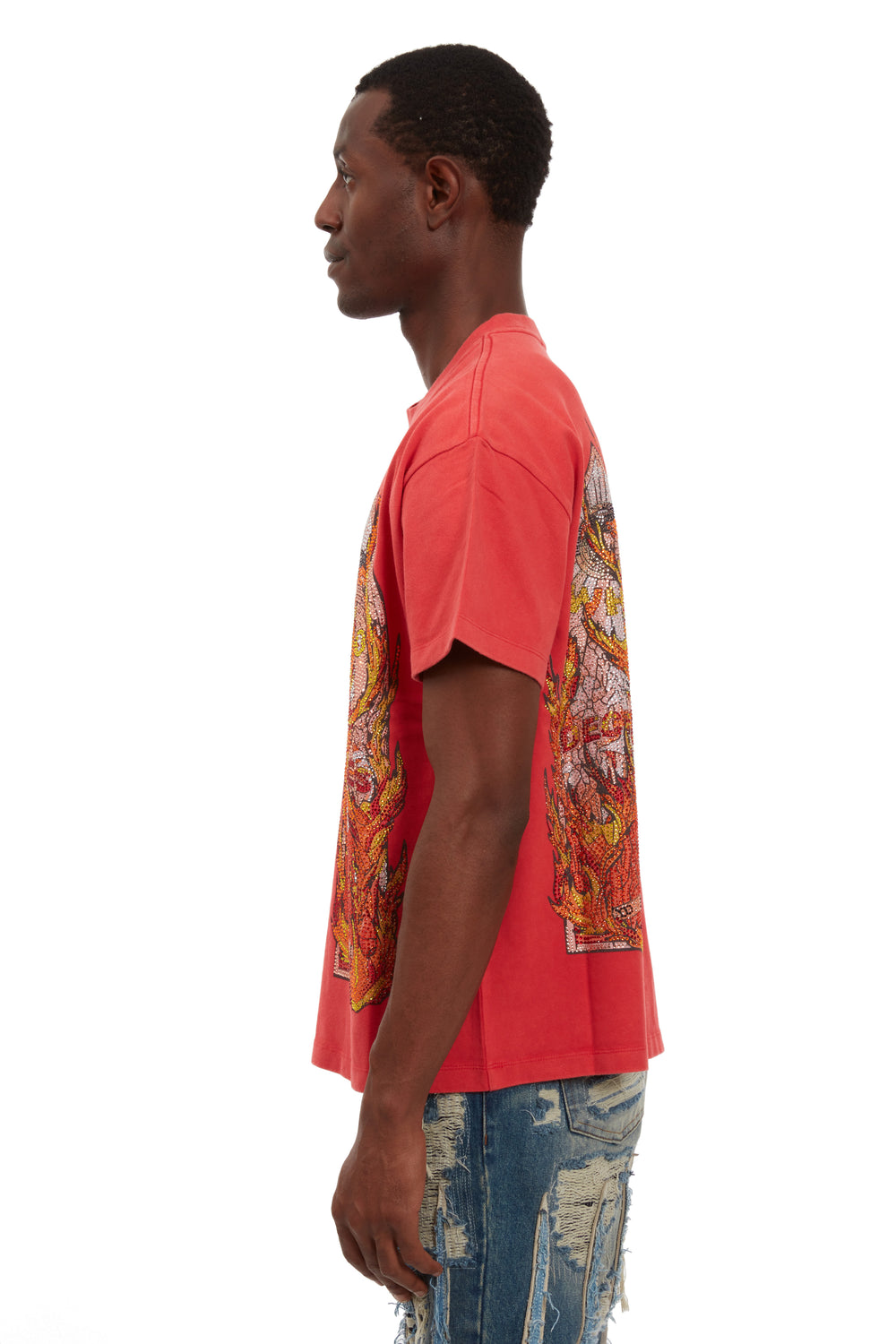 RHINESTONE FLAME GLASS JERSEY