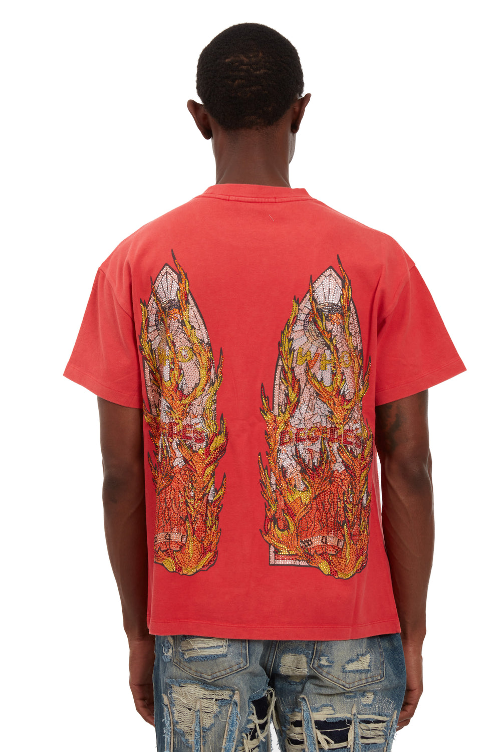 RHINESTONE FLAME GLASS JERSEY