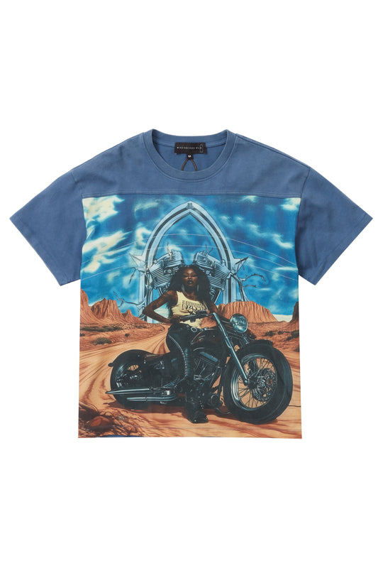 BIKER JERSEY VINTAGE GREY MULTI