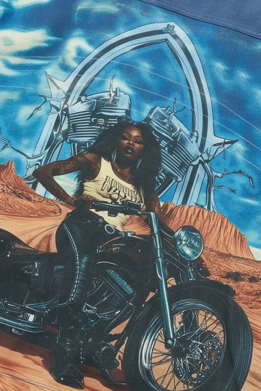 BIKER JERSEY VINTAGE GREY MULTI