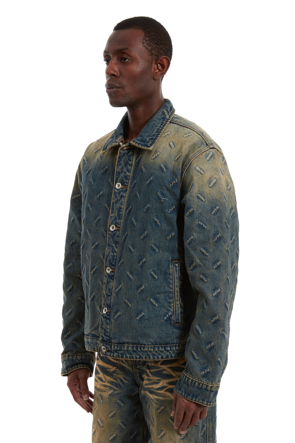 THREAD PLATE TRUCKER DENIM TAN