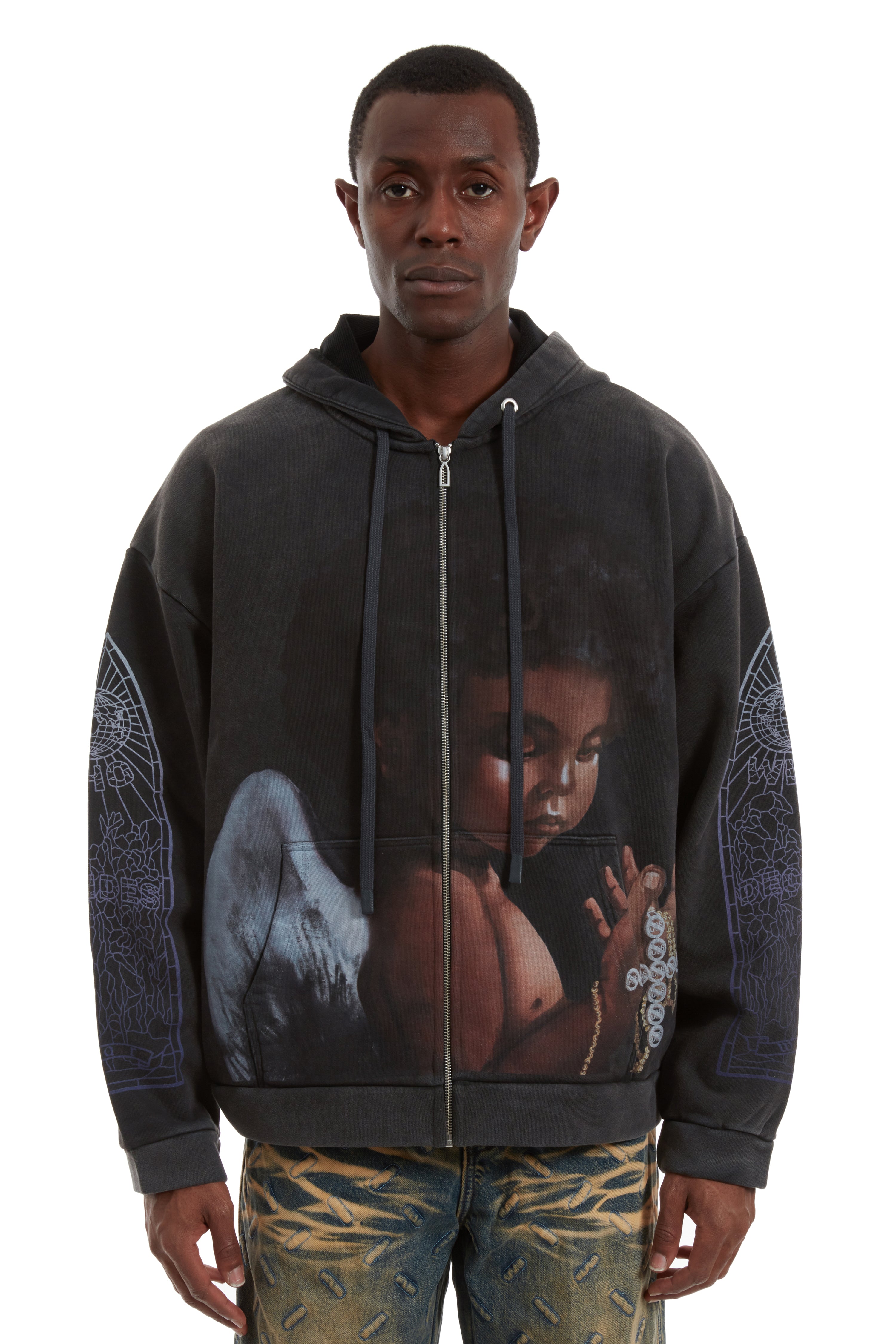 SACRED BEING ZIP UP COAL