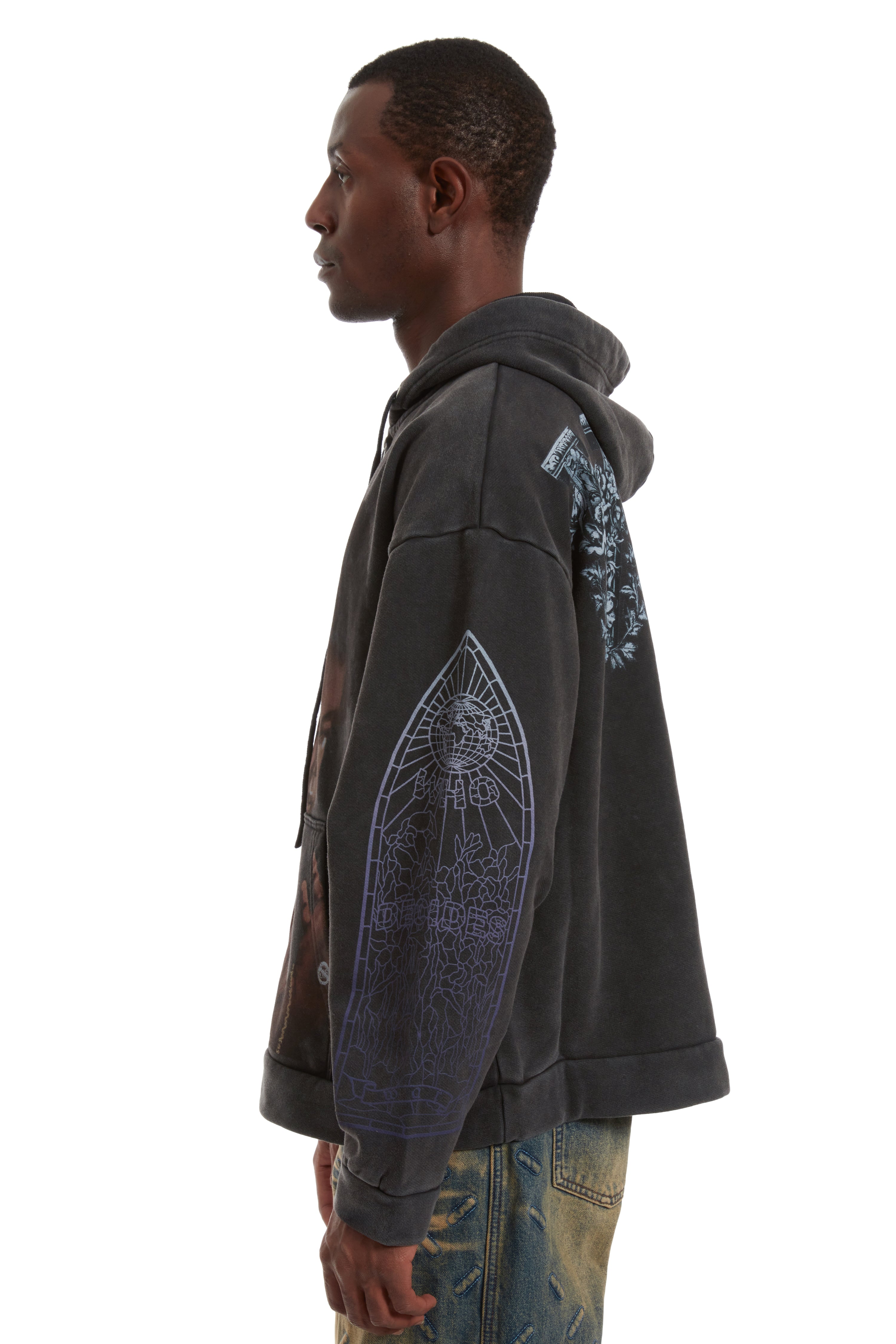 SACRED BEING ZIP UP COAL