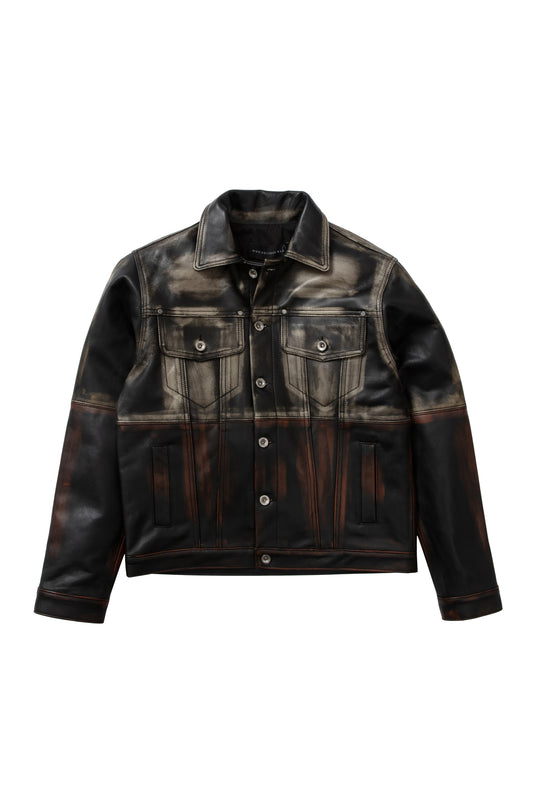 OMBRE LEATHER TRUCKER JACKET