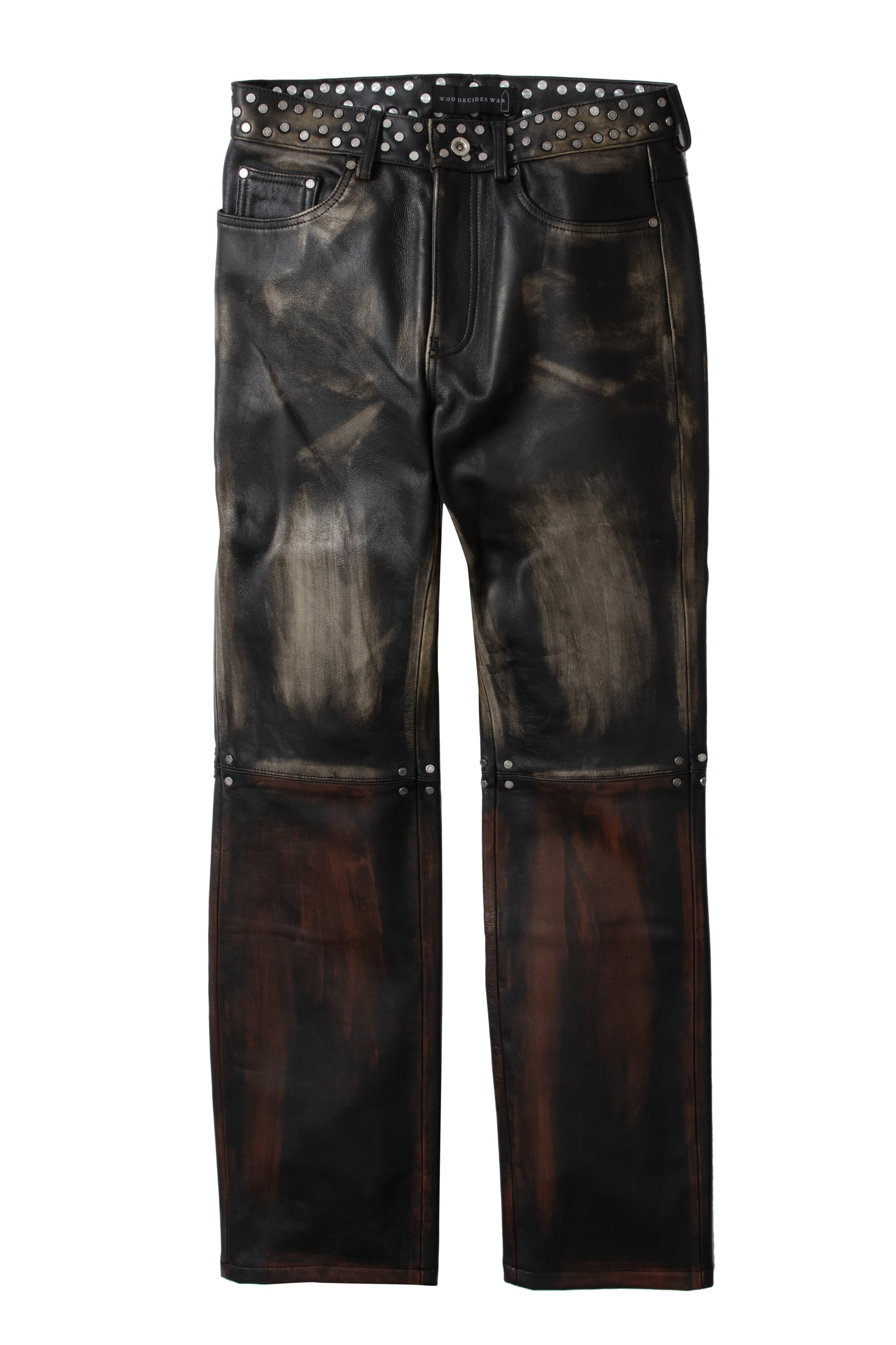 OMBRE STUDDED LEATHER PANT