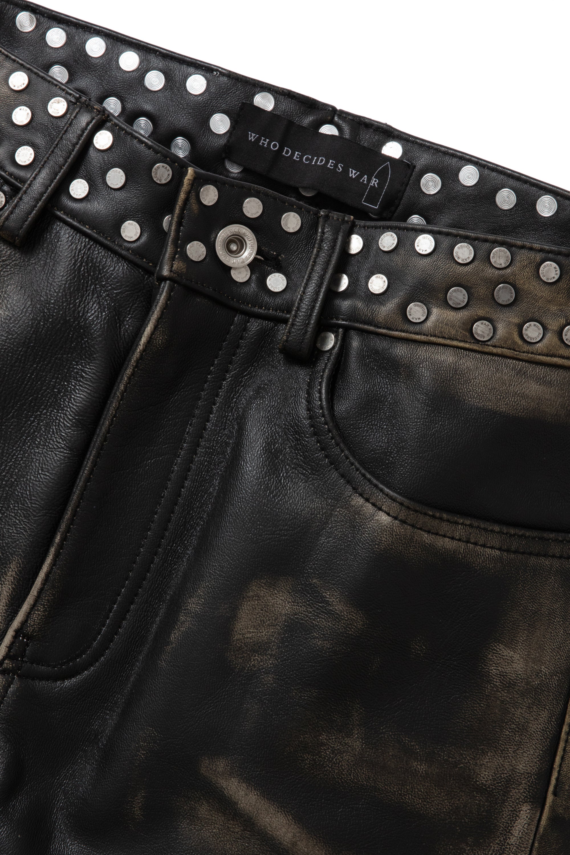 OMBRE STUDDED LEATHER PANT