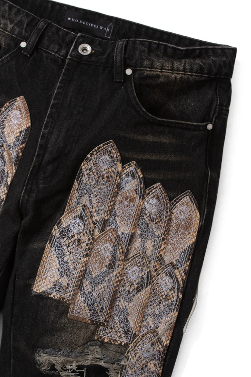 PATCHED ARCH MOCHA DENIM