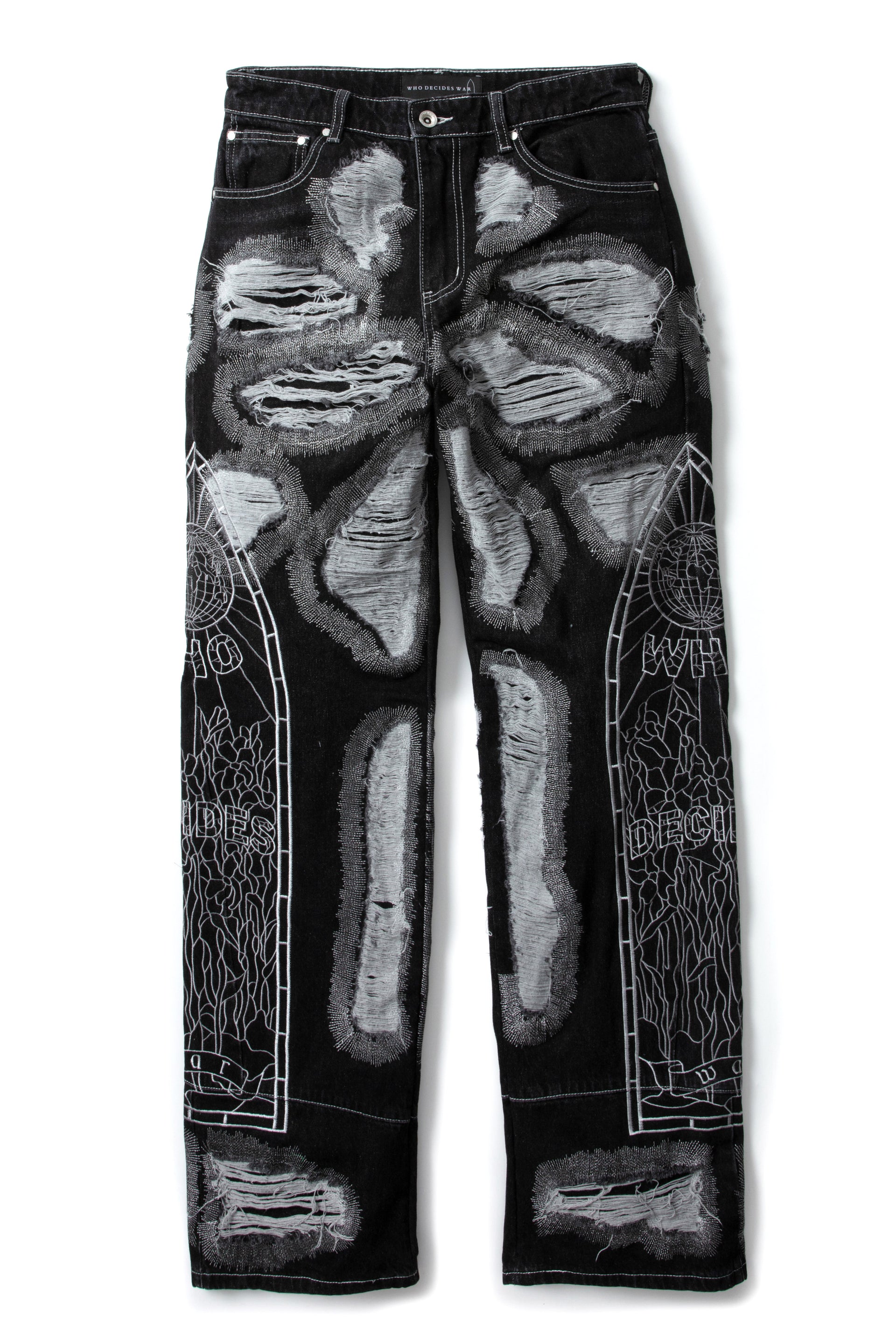 Jean Who Decides War Droite En Coton Noir Taille 32 – Neuf Avec étiquettes (prix Conseillé 800€)