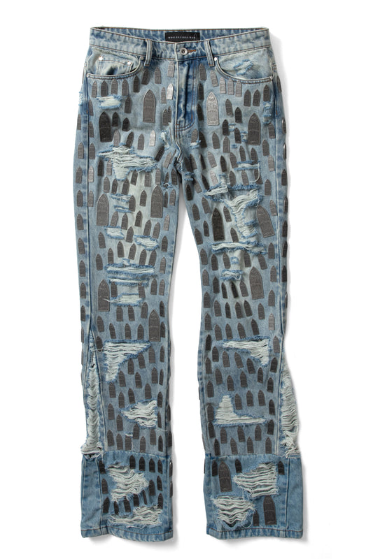 Who Decides War Add Edition Padded Trousers in Blue for Men