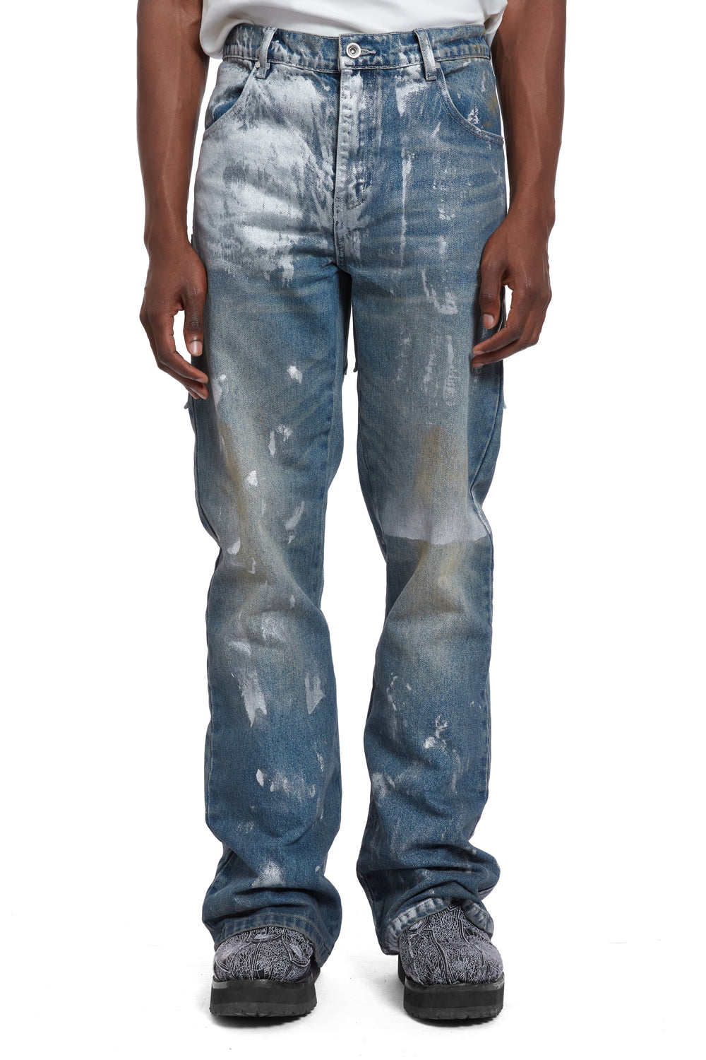 DEMI FLARE FIT LUSTER WASH WITH PATCHES
