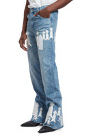 DEMI FLARE FIT STONE WASH WITH PATCHES