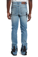 SLIM FIT STONE WASH WITH PATCHES