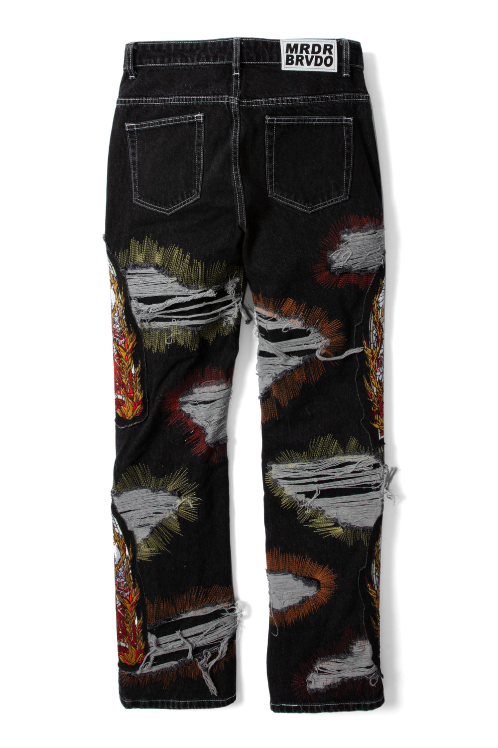 ALL OVER EMBROIDERY DENIM PANT