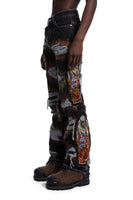 ALL OVER EMBROIDERY DENIM PANT