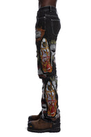 ALL OVER EMBROIDERY DENIM PANT