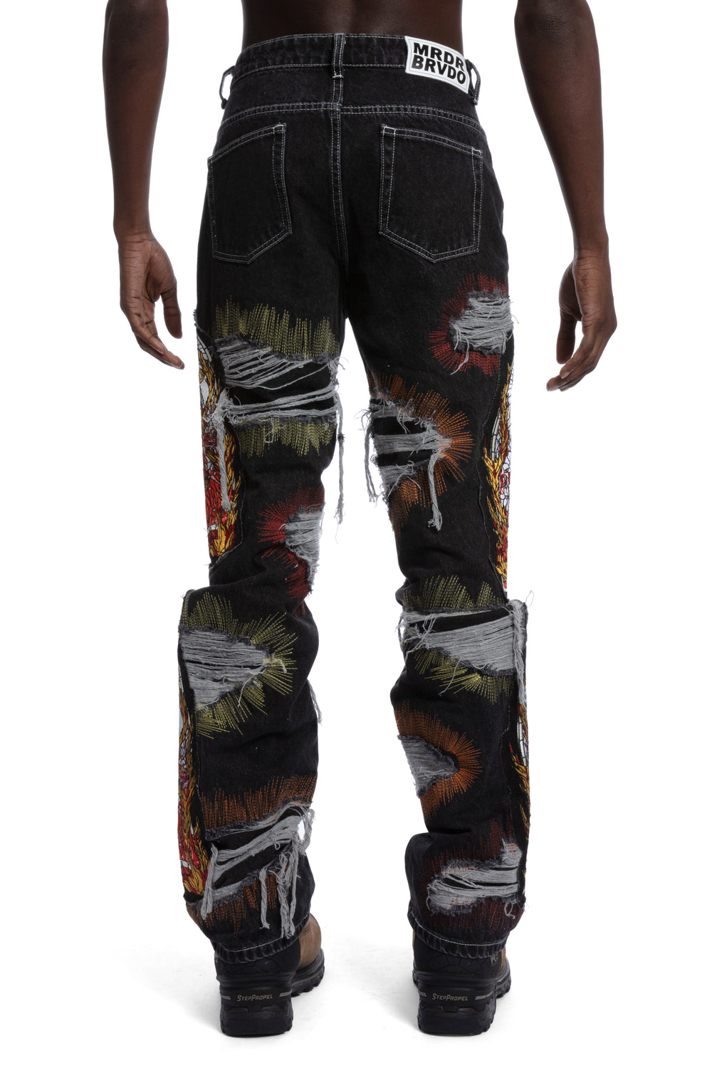 ALL OVER EMBROIDERY DENIM PANT