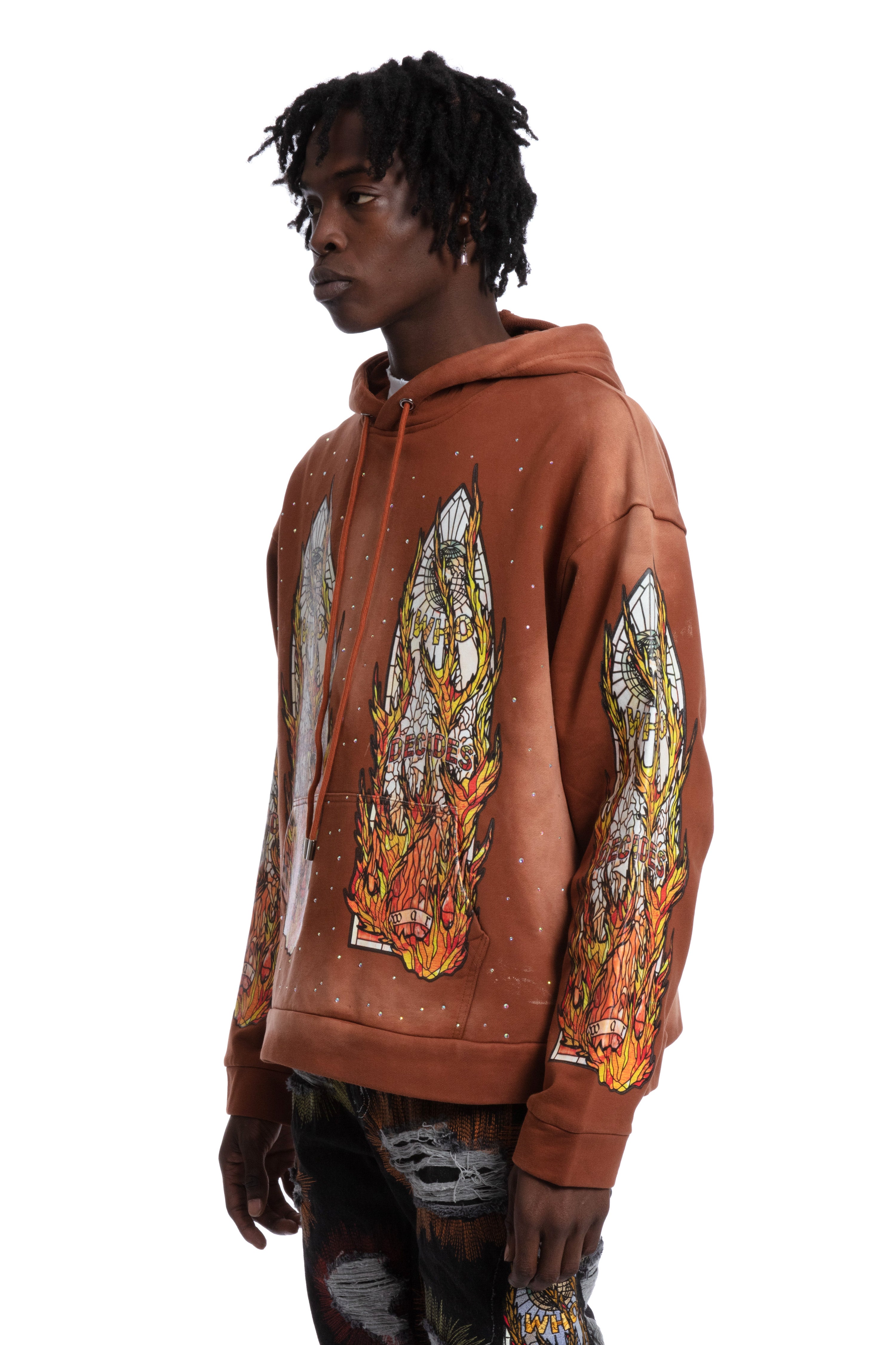 FLAME GLASS HOODED SWEATSHIRT