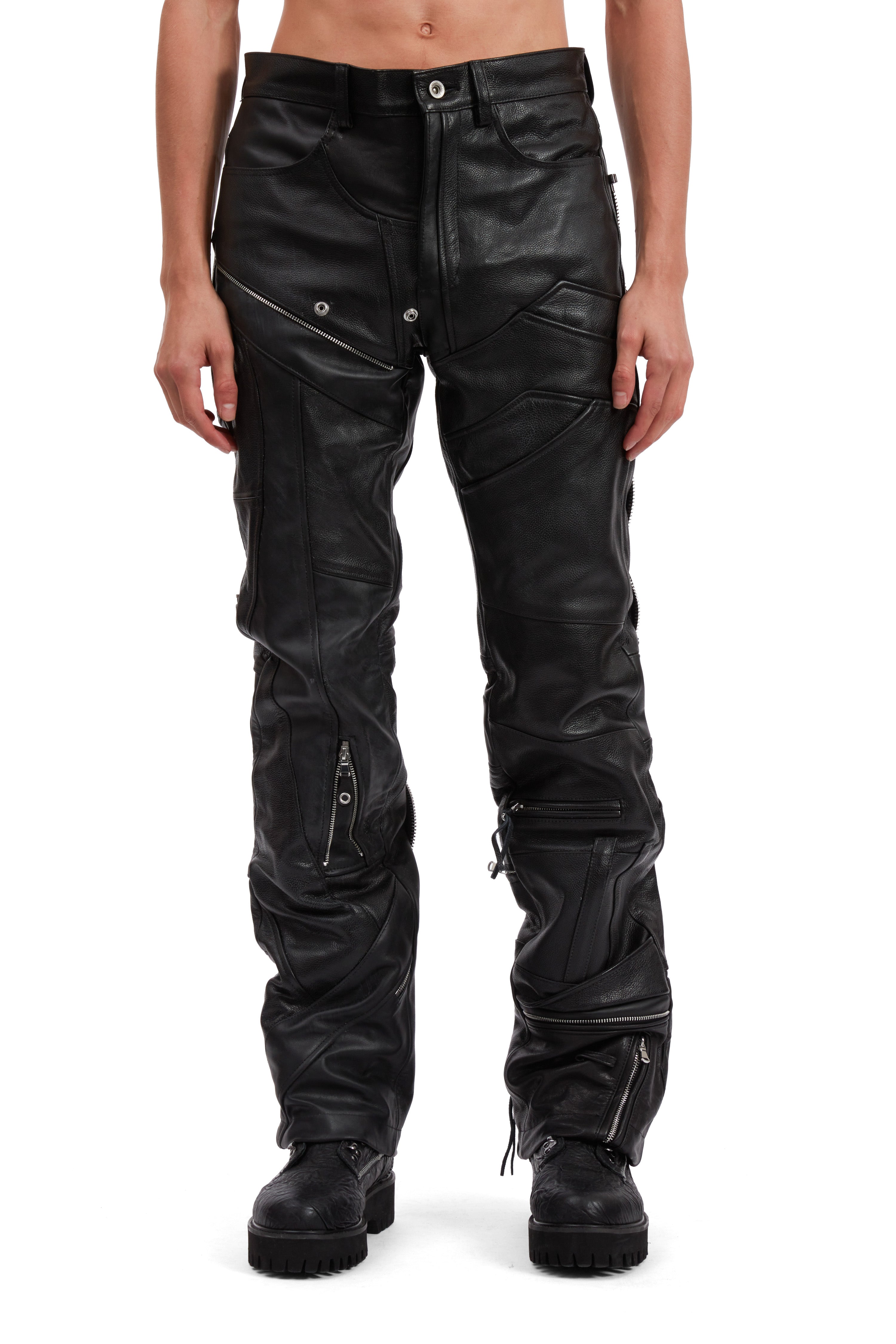 FRAGMENTED LEATHER TROUSER