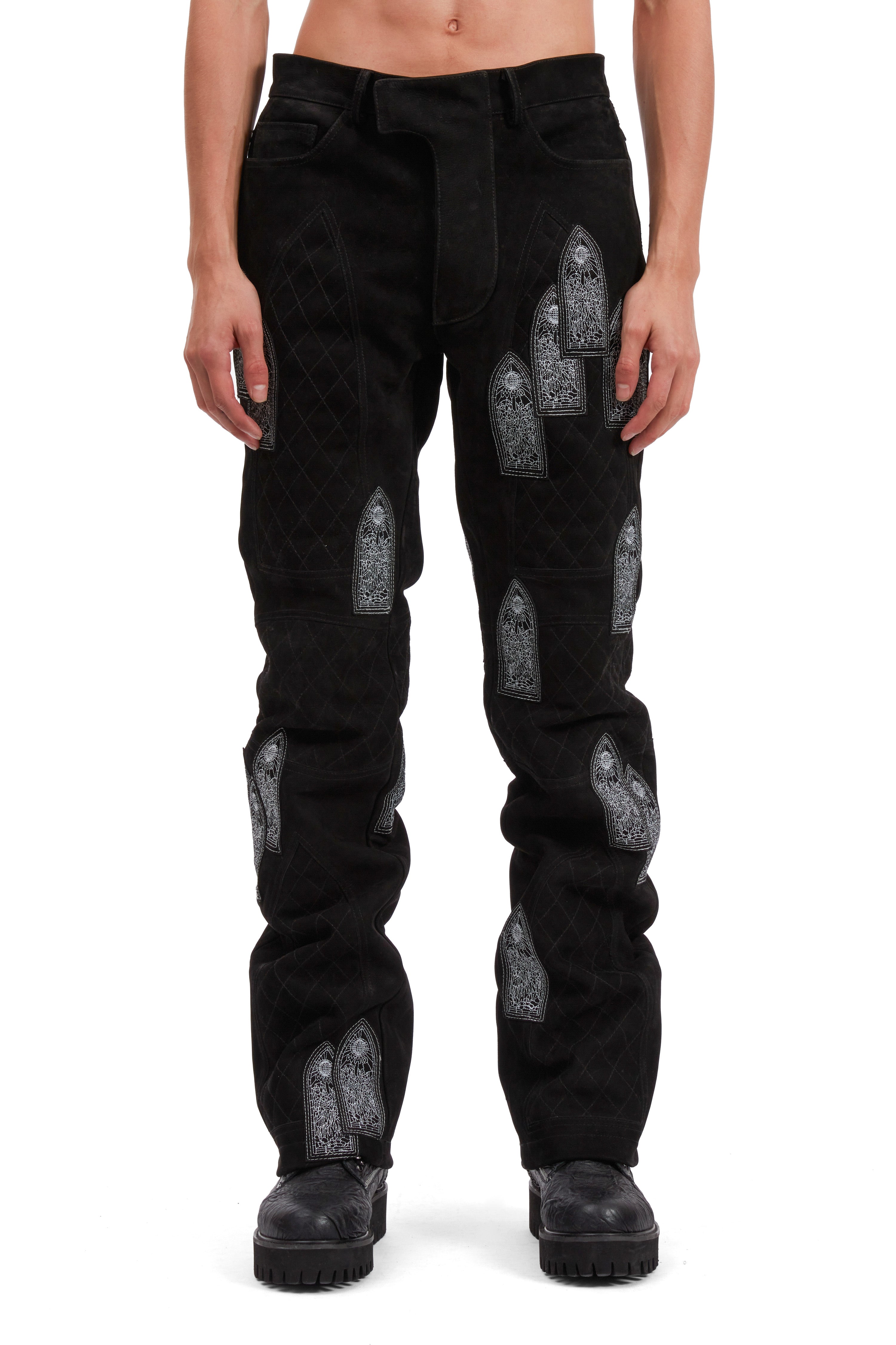 WDW SUEDE MOTO TROUSERS