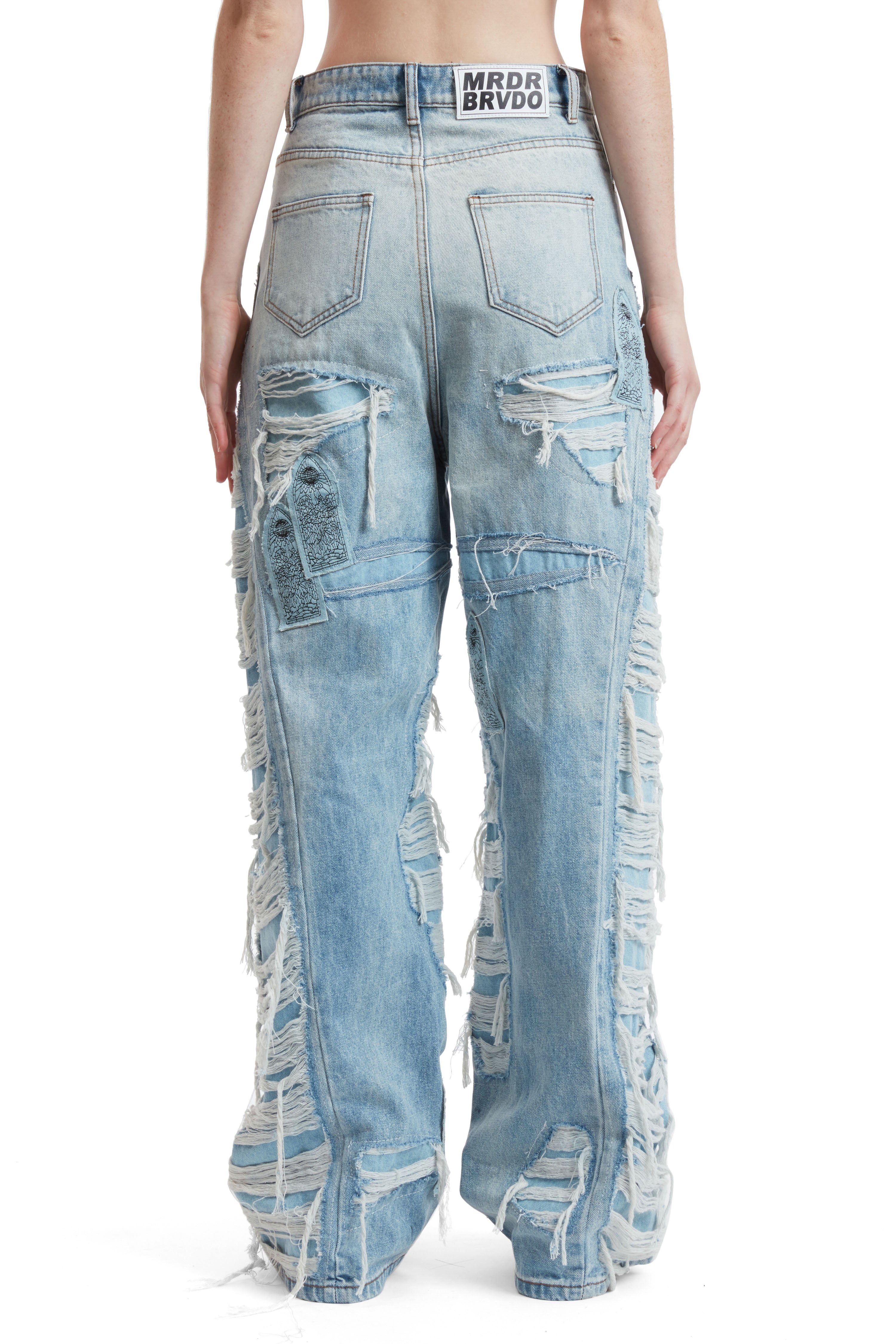 FULL DISTRESS ARCH DENIM